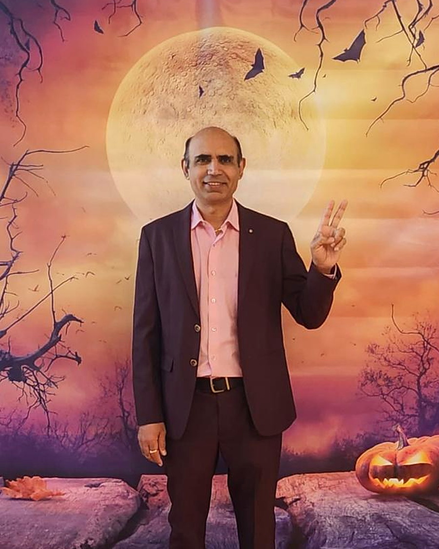 Yogi Chahal at a community Halloween event
