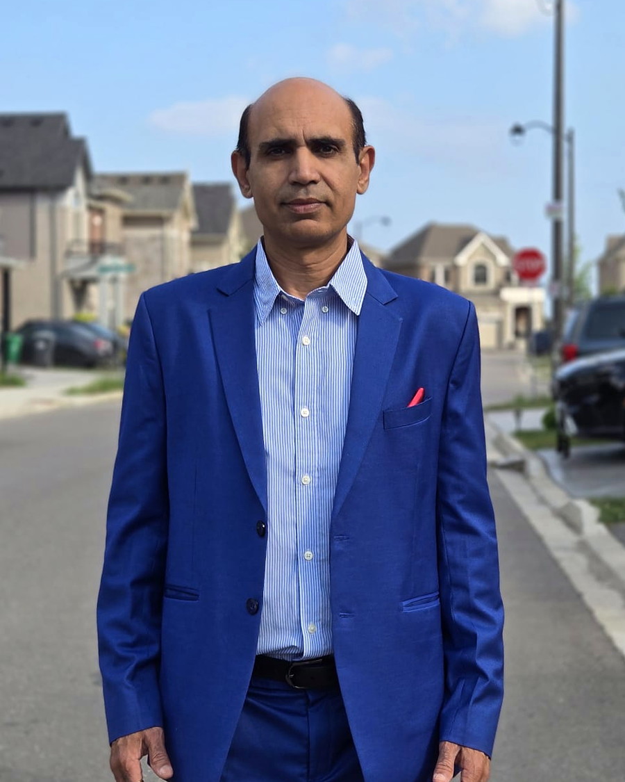 Yogi Chahal on a residential street in Ward 2, Caledon